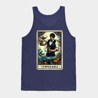 Temperance Mixer Bartender Drinking Funny Tarot Card Pun Tank Top